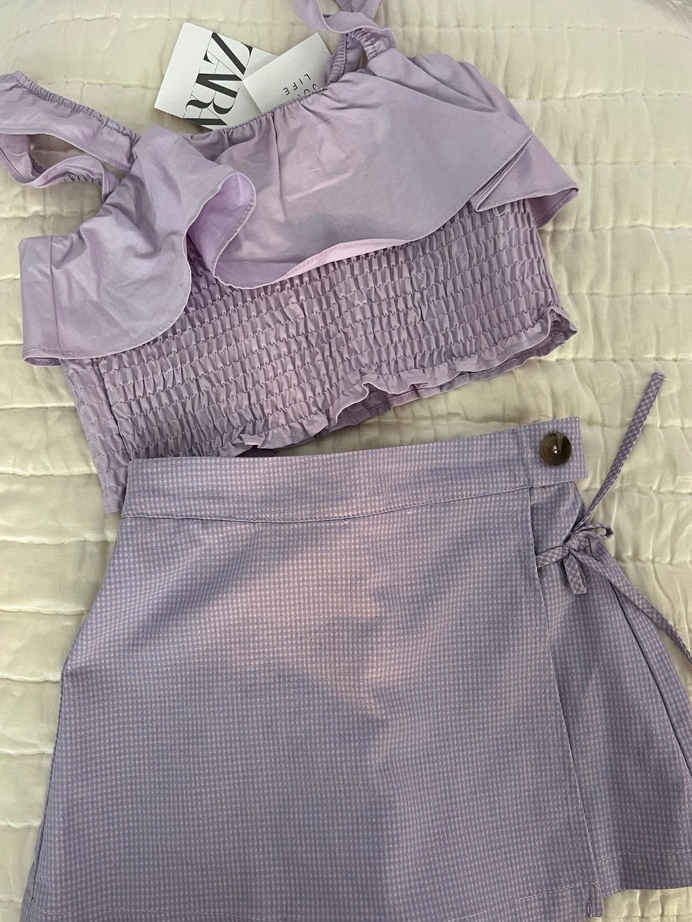 Zara Lilac Two-Piece Skirt Set